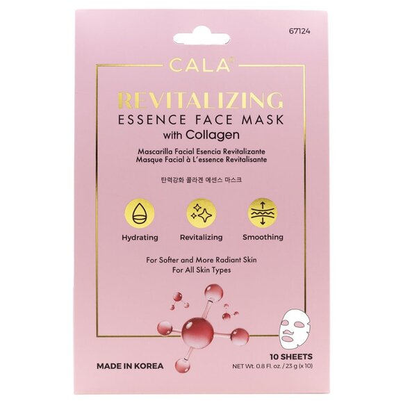 ❤️❤️Cala Revitalizing Essence Face Mask (Collagen)10 Pack NWT - Picture 1 of 3